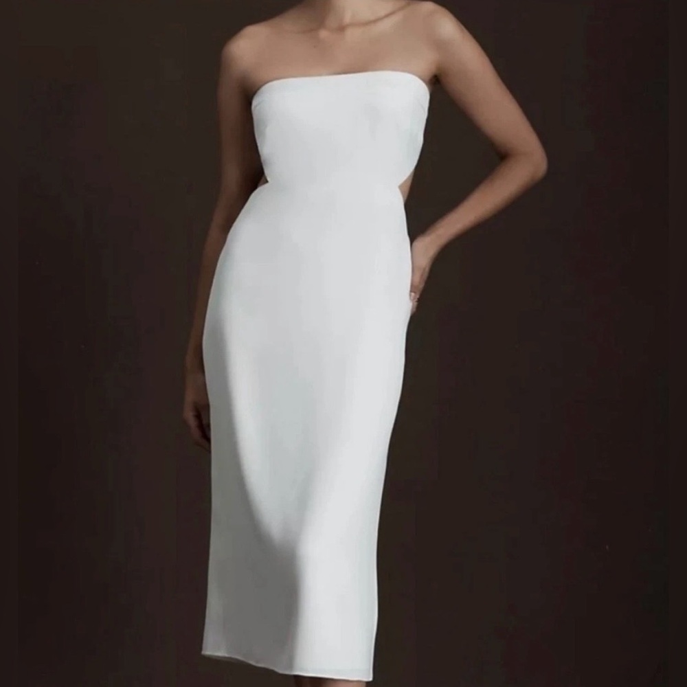NWT Sachin + Babi Sadie Strapless Cutout Dress Ivory Midi open back size 6